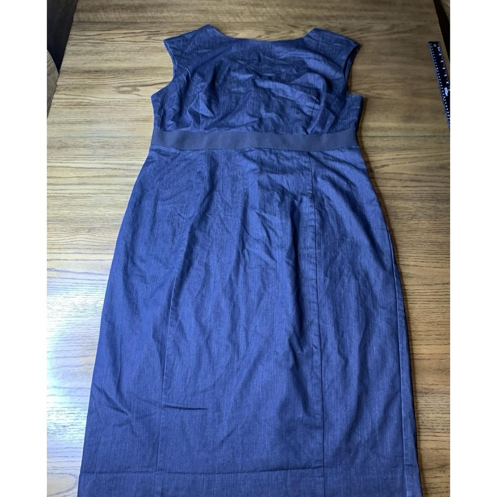 New York & Company Stretch Sleeveless Sheath Dress Dark Blue XL